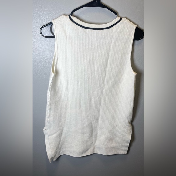 Athleta Women's On The Town Ribbed White Sleeveless Sweater Vest Tunic Size M - Picture 6 of 6